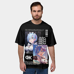 Футболка оверсайз мужская Re: Zero жизнь с нуля в другом мире, цвет: 3D-принт — фото 2