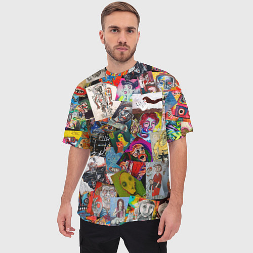 Мужская футболка оверсайз Art Trash / 3D-принт – фото 3