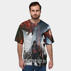 Футболка оверсайз мужская Клайв и Феникс Final fantasy 16, цвет: 3D-принт — фото 2