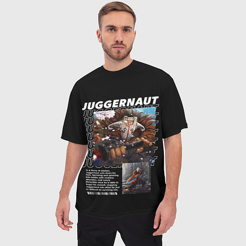 Мужская футболка оверсайз Juggernaut надписи / 3D-принт – фото 3