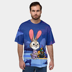 Футболка оверсайз мужская Заяц и морковь, цвет: 3D-принт — фото 2