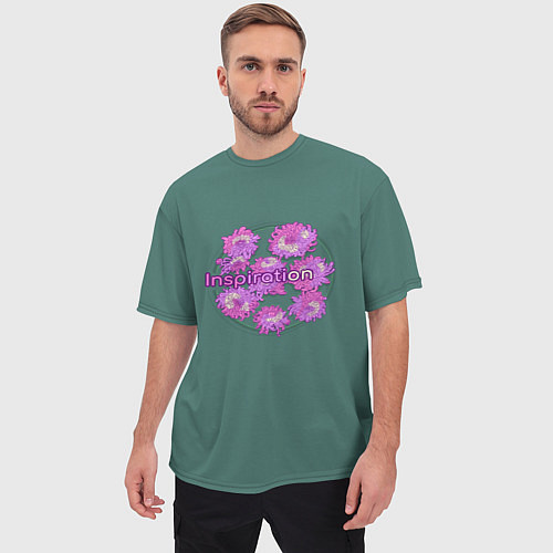 Мужская футболка оверсайз Цветы Хризантемы: вдохновение / 3D-принт – фото 3