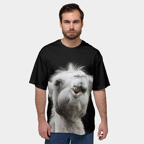 Мужская футболка оверсайз Веселый верблюд / 3D-принт – фото 3