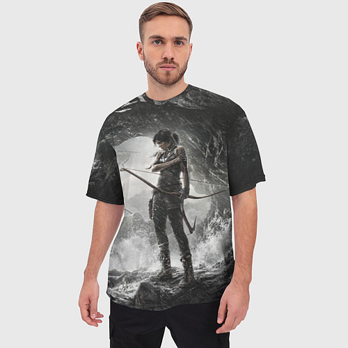 Мужская футболка оверсайз Лара Крофт / 3D-принт – фото 3