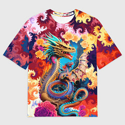 Футболка оверсайз мужская Japan dragon - irezumi - tattoo - art, цвет: 3D-принт