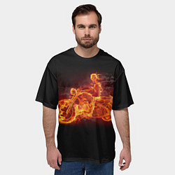 Футболка оверсайз мужская Скорость байкера на максималках, цвет: 3D-принт — фото 2