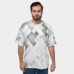 Футболка оверсайз мужская Серые кубы на белом, цвет: 3D-принт — фото 2