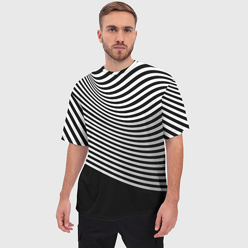 Мужская футболка оверсайз Trendy raster pattern / 3D-принт – фото 3