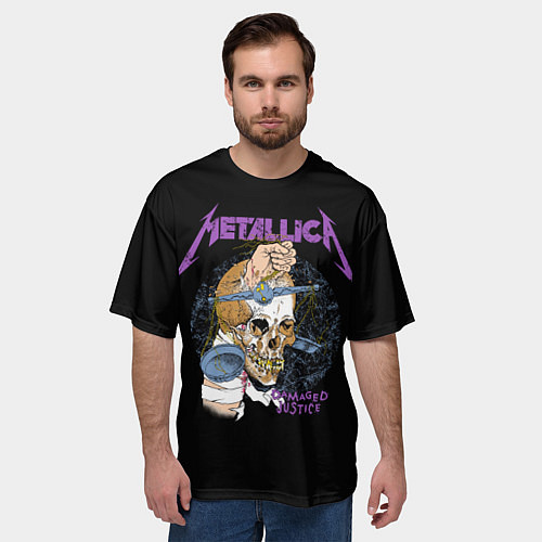 Мужская футболка оверсайз Metallica - damaged justice / 3D-принт – фото 3