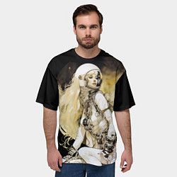 Футболка оверсайз мужская Блондинка в космосе, цвет: 3D-принт — фото 2