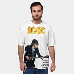 Футболка оверсайз мужская Ангус Янг играющий на гитаре, цвет: 3D-принт — фото 2