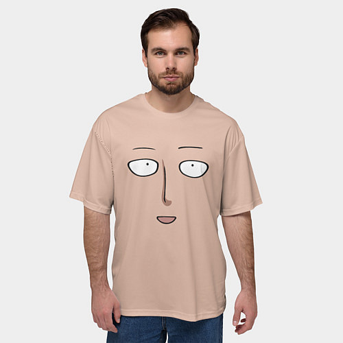 Мужская футболка оверсайз Лицо Сайтамы - Ванпанчмен / 3D-принт – фото 3