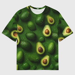 Футболка оверсайз мужская Сочная текстура из авокадо, цвет: 3D-принт