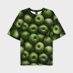 Футболка оверсайз мужская Сочная текстура из зеленых яблок, цвет: 3D-принт