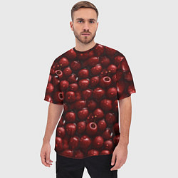 Футболка оверсайз мужская Сочная текстура из вишни, цвет: 3D-принт — фото 2