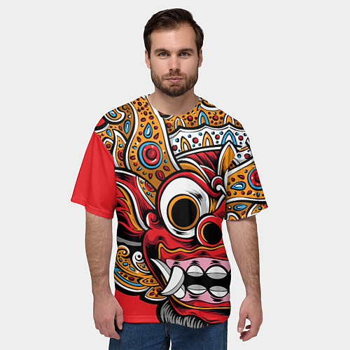 Мужская футболка оверсайз Barong - Bali - tattoo / 3D-принт – фото 3