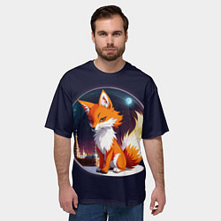 Футболка оверсайз мужская Лисичка в Москве, цвет: 3D-принт — фото 2