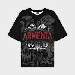 Мужская футболка оверсайз Герб Армении с надписью Armenia