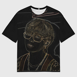 Футболка оверсайз мужская Тэхен в темном стиле, цвет: 3D-принт