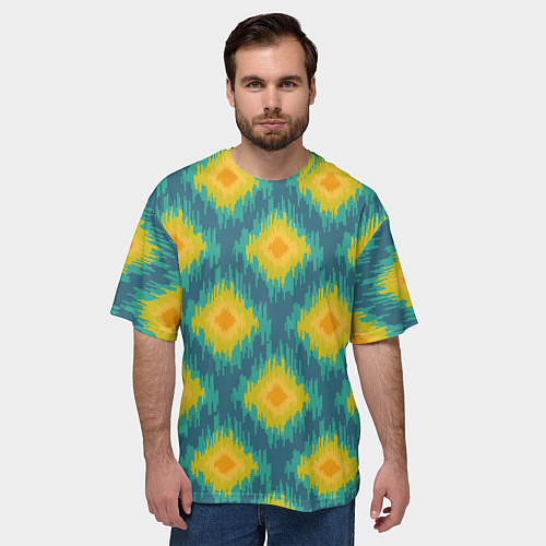 Мужская футболка оверсайз Этника узор / 3D-принт – фото 3