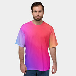 Футболка оверсайз мужская Цветной градиент, цвет: 3D-принт — фото 2