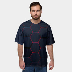 Футболка оверсайз мужская Светящиеся стальная броня, цвет: 3D-принт — фото 2