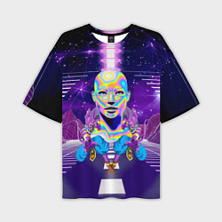 Футболка оверсайз мужская Goddess with two Beerus - vaporwave, цвет: 3D-принт