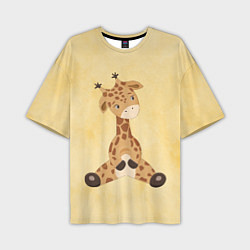 Футболка оверсайз мужская Малыш жираф, цвет: 3D-принт