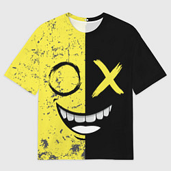 Футболка оверсайз мужская Смайлик с улыбкой, цвет: 3D-принт