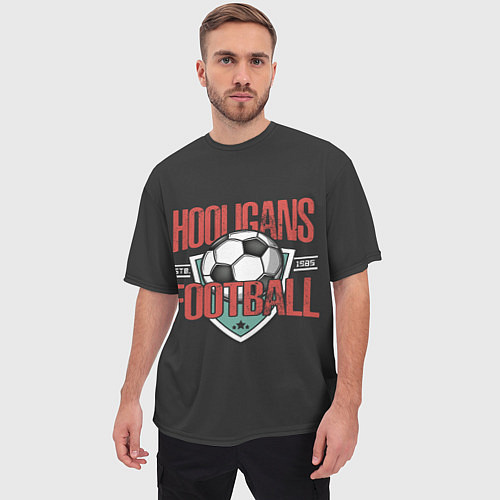 Мужская футболка оверсайз Football hooligans / 3D-принт – фото 3