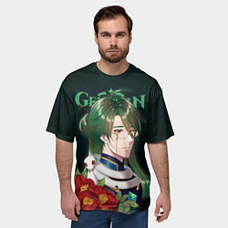 Футболка оверсайз мужская Genshin Impact Baizhu, цвет: 3D-принт — фото 2