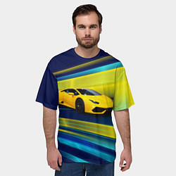 Футболка оверсайз мужская Желтый итальянский суперкар, цвет: 3D-принт — фото 2