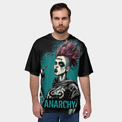 Футболка оверсайз мужская Девушка анархия, цвет: 3D-принт — фото 2