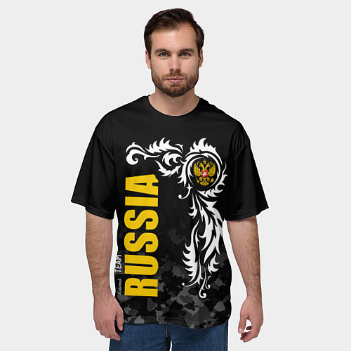 Мужская футболка оверсайз Russia national team: национальная сборная / 3D-принт – фото 3