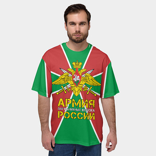 Мужская футболка оверсайз ПВ - Пограничные Войска / 3D-принт – фото 3