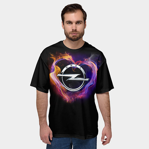 Мужская футболка оверсайз С логотипом Опель / 3D-принт – фото 3