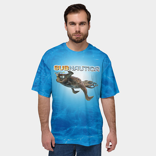 Мужская футболка оверсайз Subnautica приключение / 3D-принт – фото 3