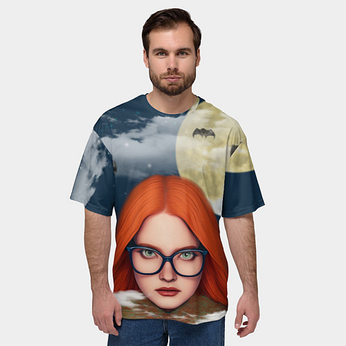 Мужская футболка оверсайз Рыжая волшебница / 3D-принт – фото 3
