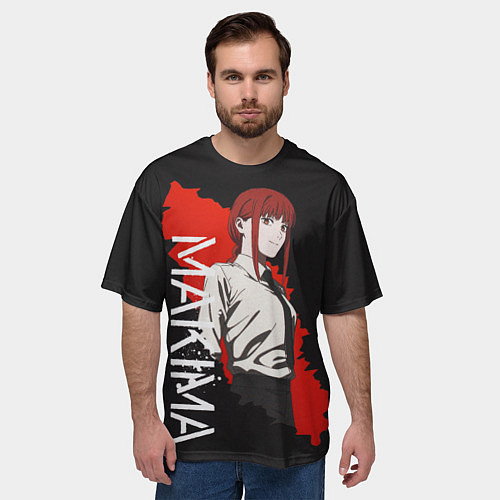 Мужская футболка оверсайз Макима Chainsaw Man / 3D-принт – фото 3