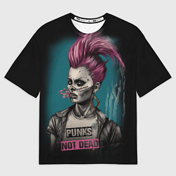 Футболка оверсайз мужская Punks no dead girl, цвет: 3D-принт