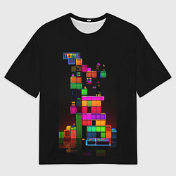 Футболка оверсайз мужская Яркий тетрис, цвет: 3D-принт