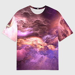 Футболка оверсайз мужская Фиолетовое облако, цвет: 3D-принт