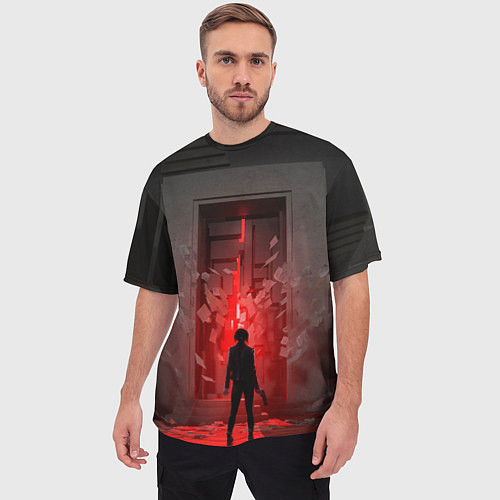 Мужская футболка оверсайз Control / 3D-принт – фото 3