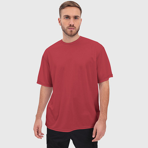 Мужская футболка оверсайз Красный тренд 2023 / 3D-принт – фото 3