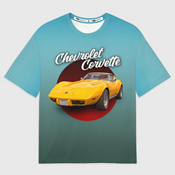 Футболка оверсайз мужская Классический спорткар Chevrolet Corvette Stingray, цвет: 3D-принт