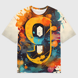 Футболка оверсайз мужская Девять, цвет: 3D-принт