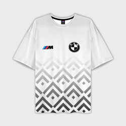 Мужская футболка оверсайз BMW m power - белый