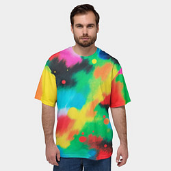 Футболка оверсайз мужская Абстракция Карандашом, цвет: 3D-принт — фото 2