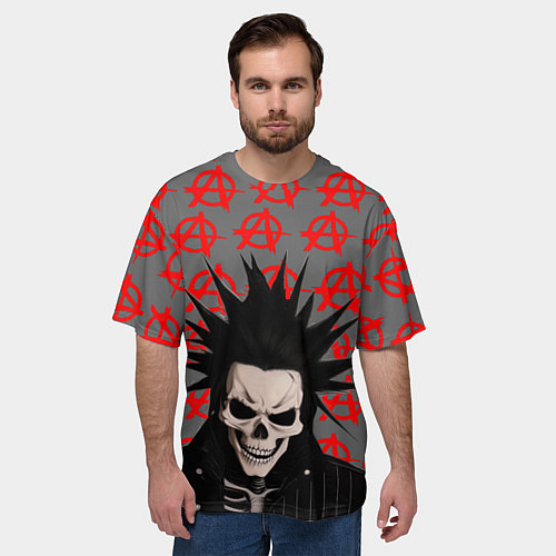 Мужская футболка оверсайз Дохлый панк / 3D-принт – фото 3