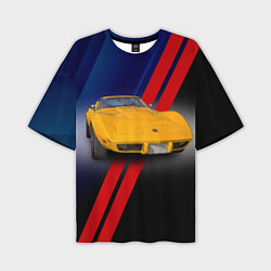 Футболка оверсайз мужская Классический спорткар Chevrolet Corvette Stingray, цвет: 3D-принт